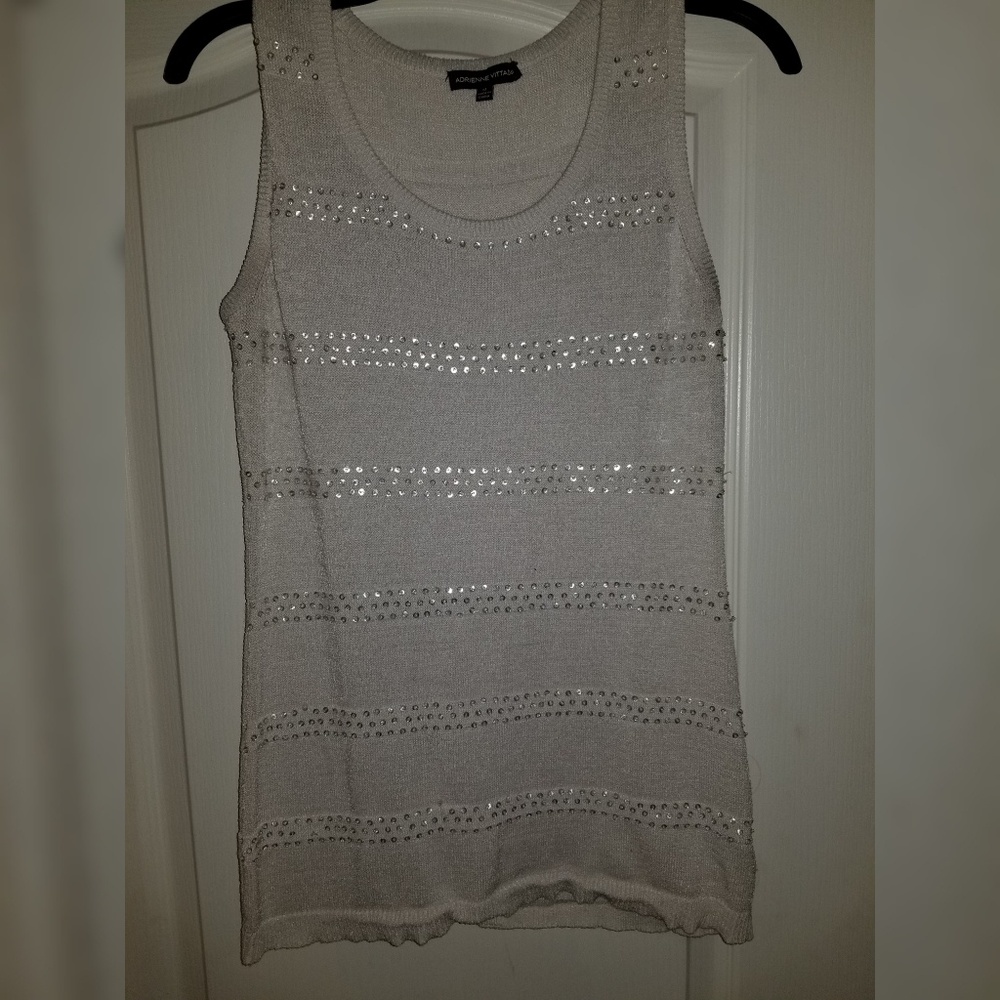 M Adrienne Vittadini Embellished Sleeveless Top
